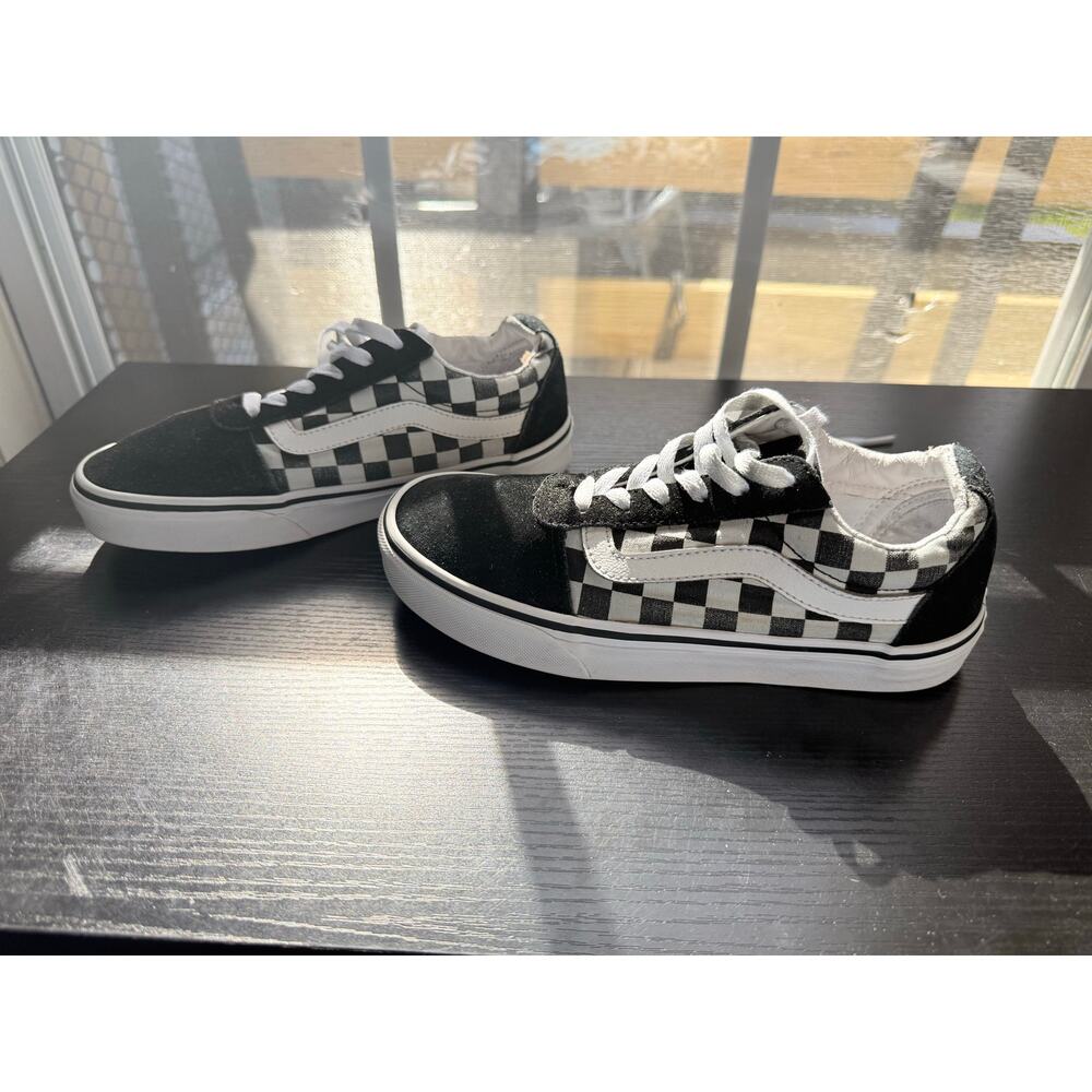 Vans Old Skool Checkerboard Black White Sneakers Kids Size 6 Youth Lace Up Skate